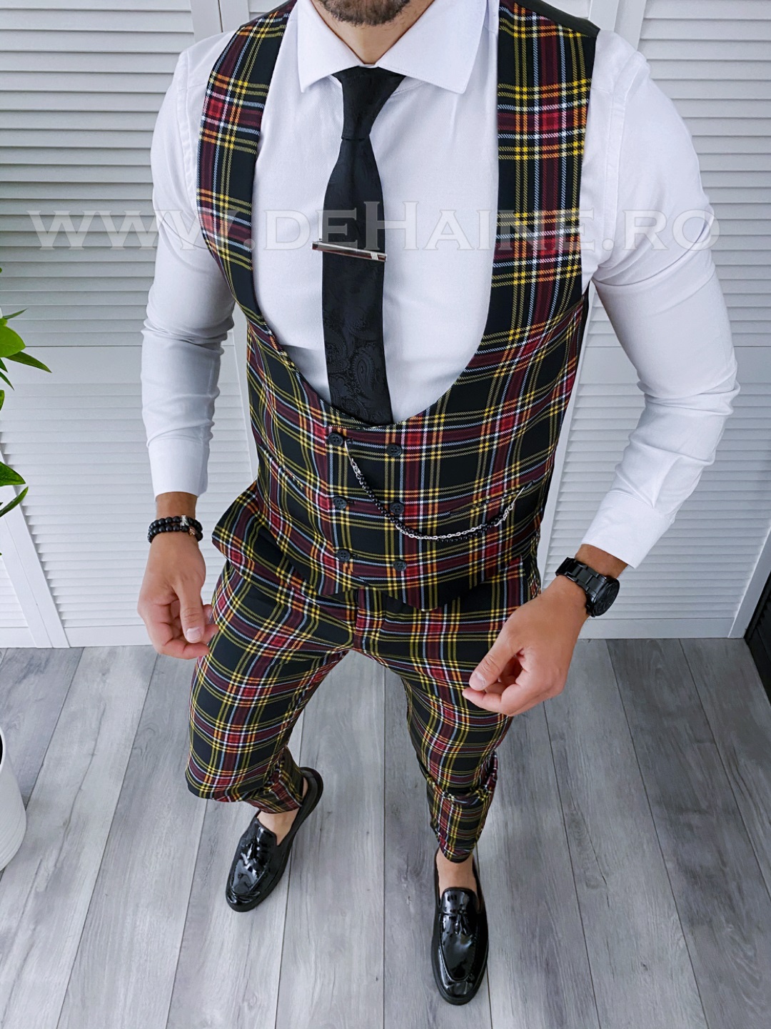 compleu-barbati-pantaloni-vesta-in-carouri-slim-fit-online-zara-Mansfield-B4121-haine-barbati-b