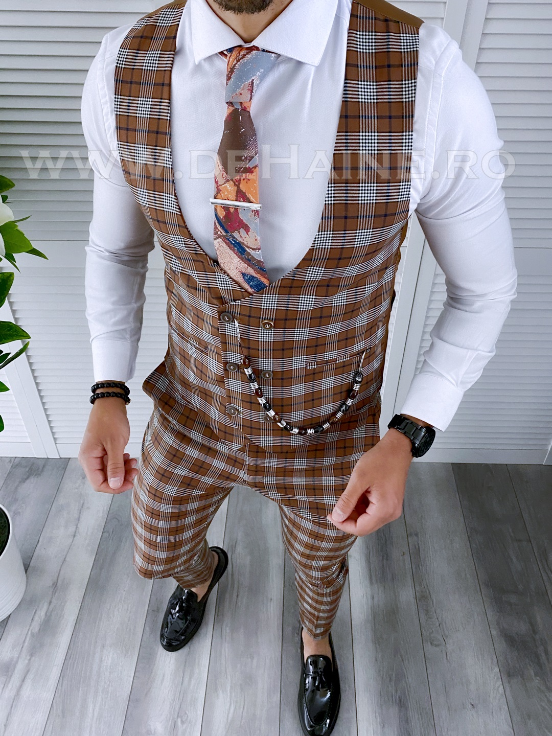 compleu-barbati-pantaloni-vesta-in-carouri-slim-fit-online-zara-Mansfield-B4126-haine-barbati-a