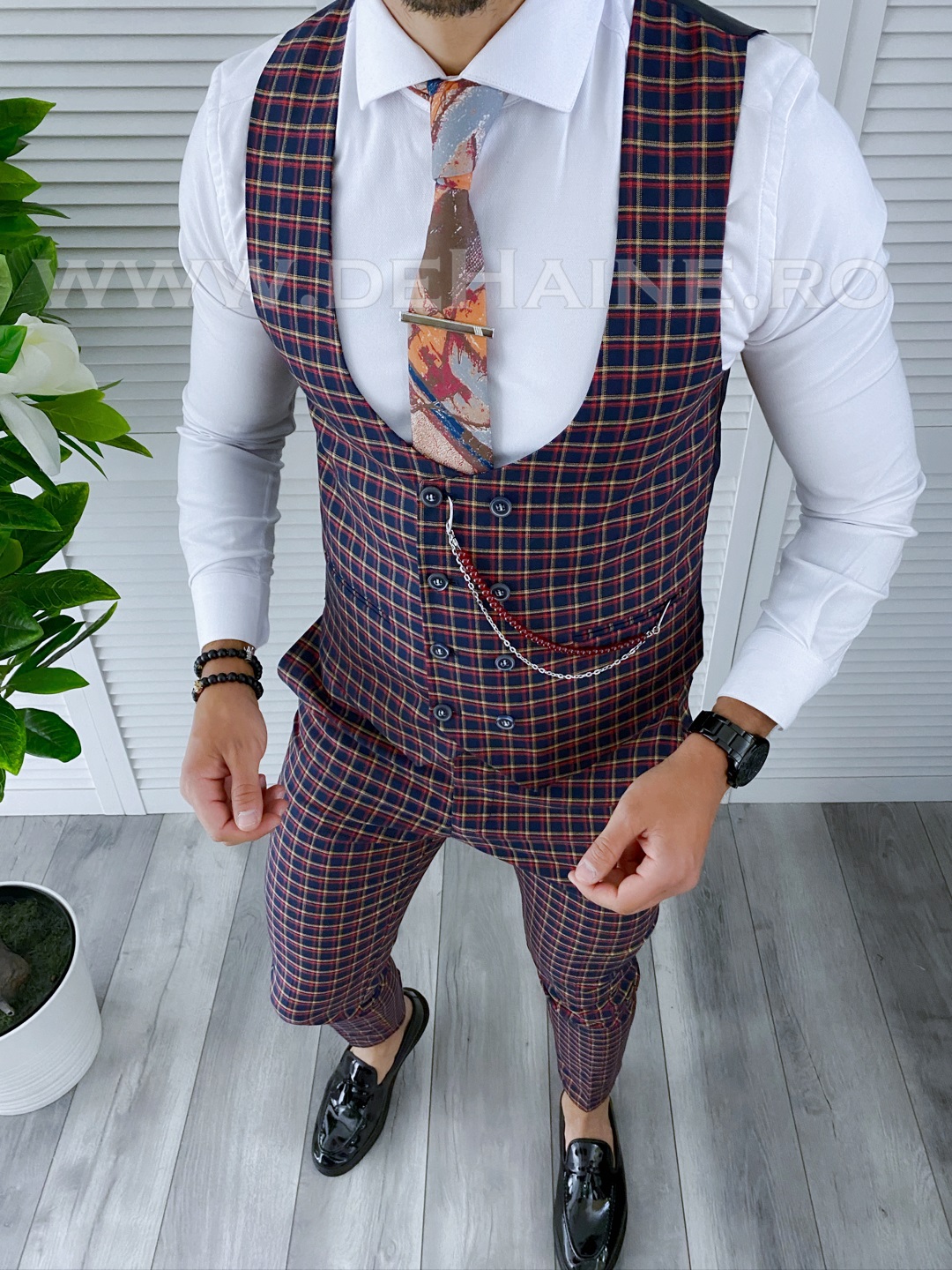 compleu-barbati-pantaloni-vesta-in-carouri-slim-fit-online-zara-Mansfield-B4131-haine-barbati-a