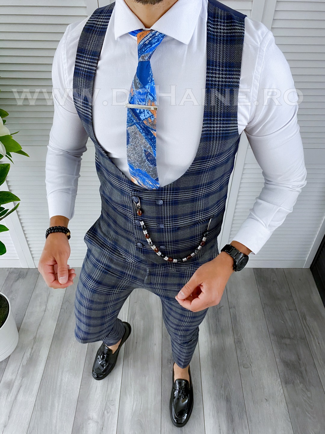 compleu-barbati-pantaloni-vesta-in-carouri-slim-fit-online-zara-Mansfield-B4163-haine-barbati-a
