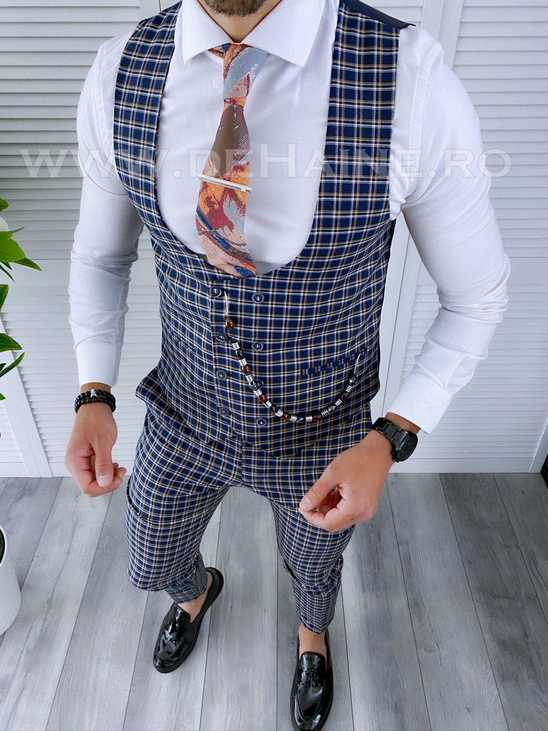 compleu-barbati-pantaloni-vesta-in-carouri-slim-fit-online-zara-Mansfield-B4177-haine-barbati-b
