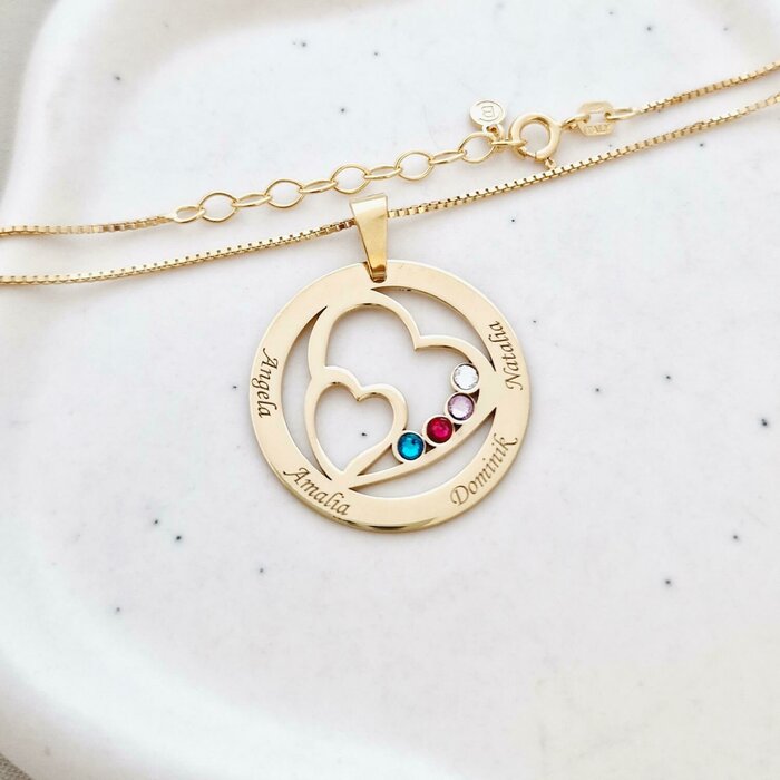 lantisor-familie-unita-inimi-in-disc-4-nume-si-cristale-swarovski-argint-925-placat-cu-aur-galben-18k-95303-4