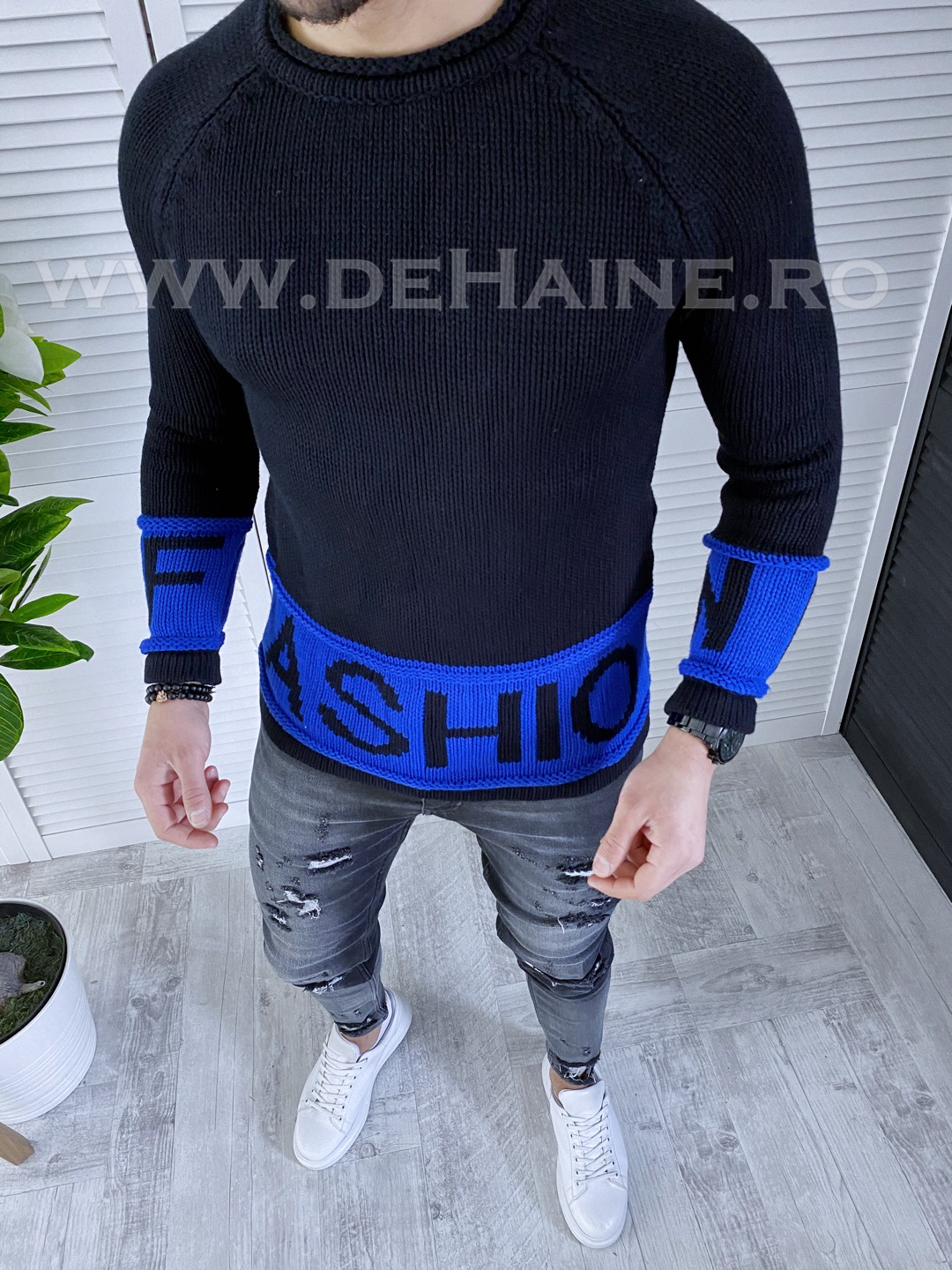 pulover-barbati-bleumarin-slim-fit-online-zara-Eksi1-T3580-haine-barbati