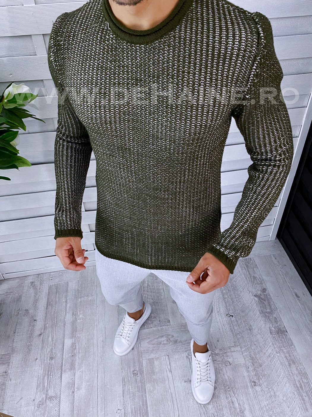 pulover-barbati-online-zara-Eksi1-T3544-kaki