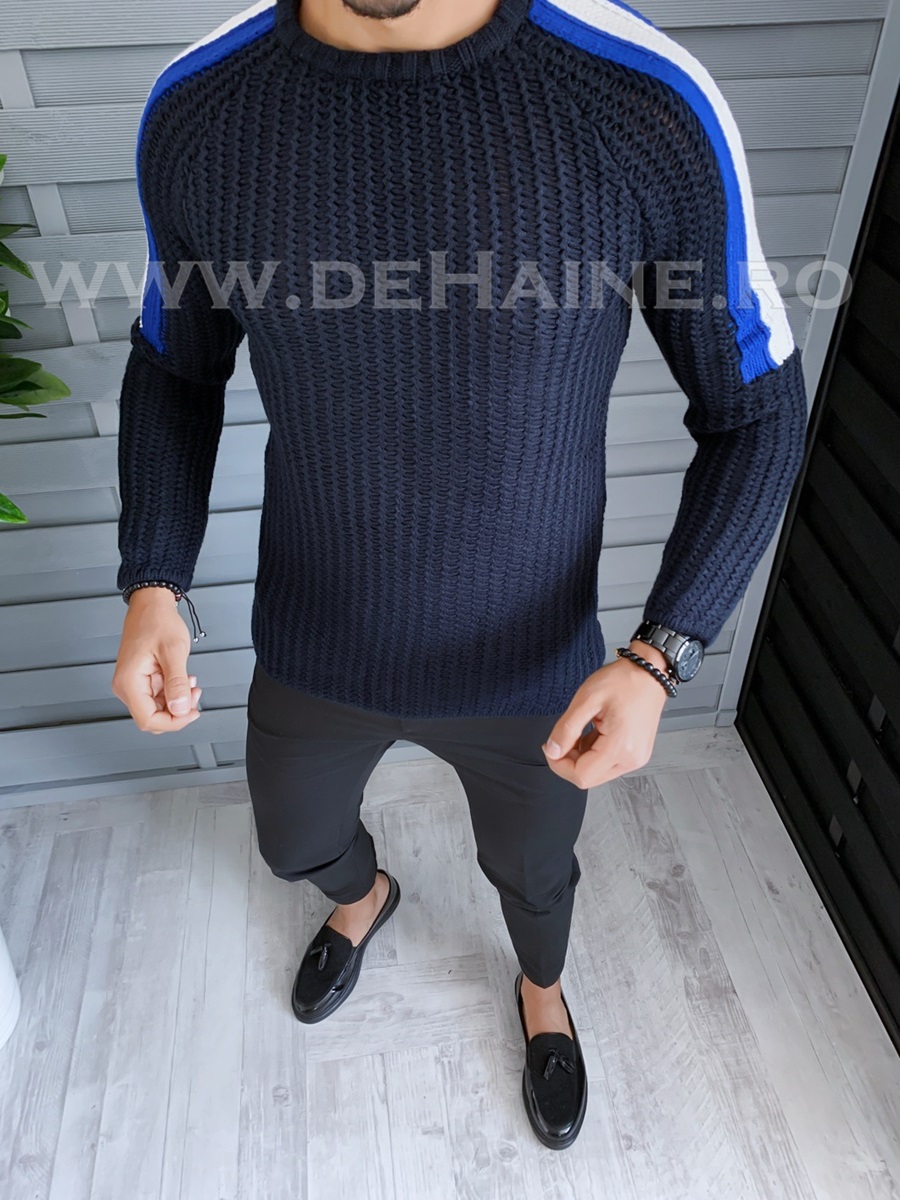 pulover-barbati-online-zara-Eksi1-T3570-bleumarin