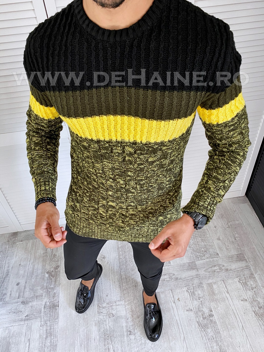 pulover-barbati-online-zara-Eksi1-T3572-kaki