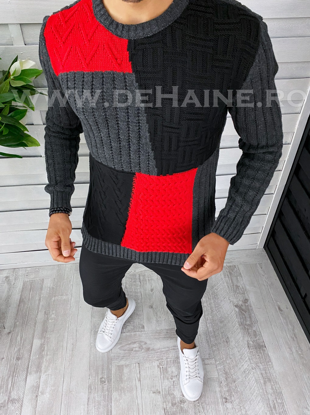 pulover-barbati-online-zara-Eksi1-T3611-gri-inchis