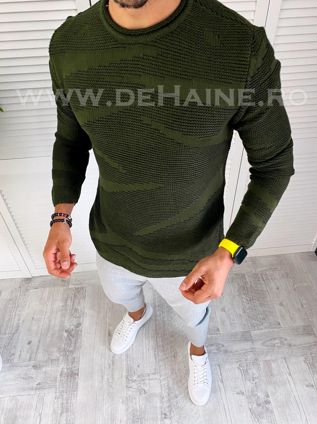 pulover-barbati-online-zara-Eksi1-T3617-kaki