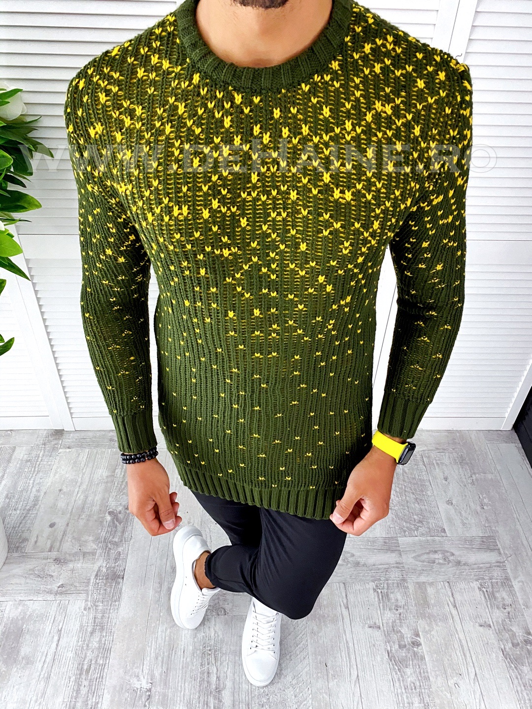 pulover-barbati-online-zara-Eksi1-T3618-kaki