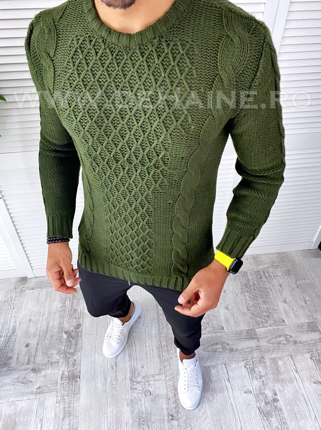 pulover-barbati-online-zara-Eksi1-T3631-kaki-b