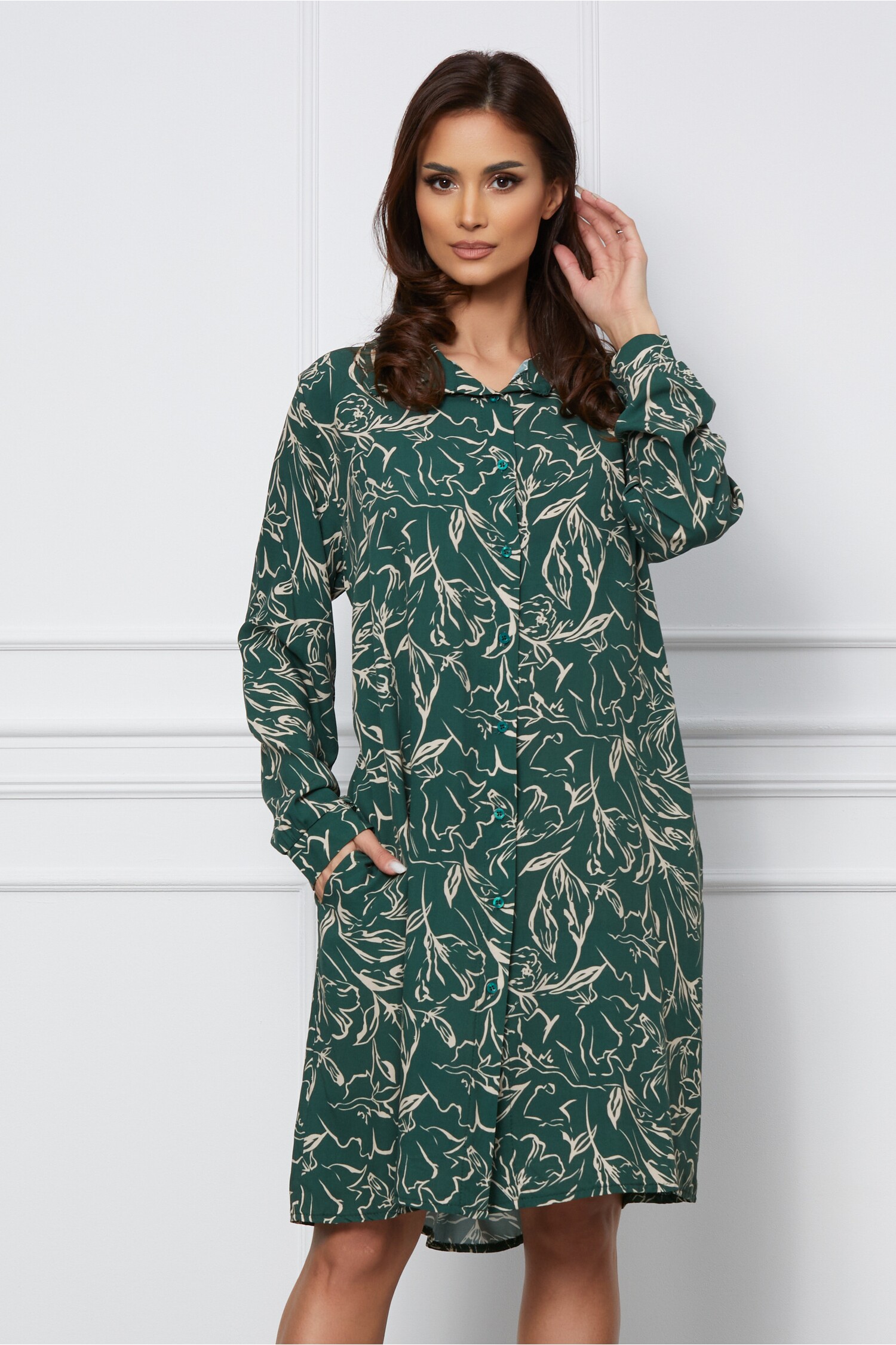 rochie-alma-verde-tip-camasa-cu-imprimeuri-bej-1257952-1019905-4
