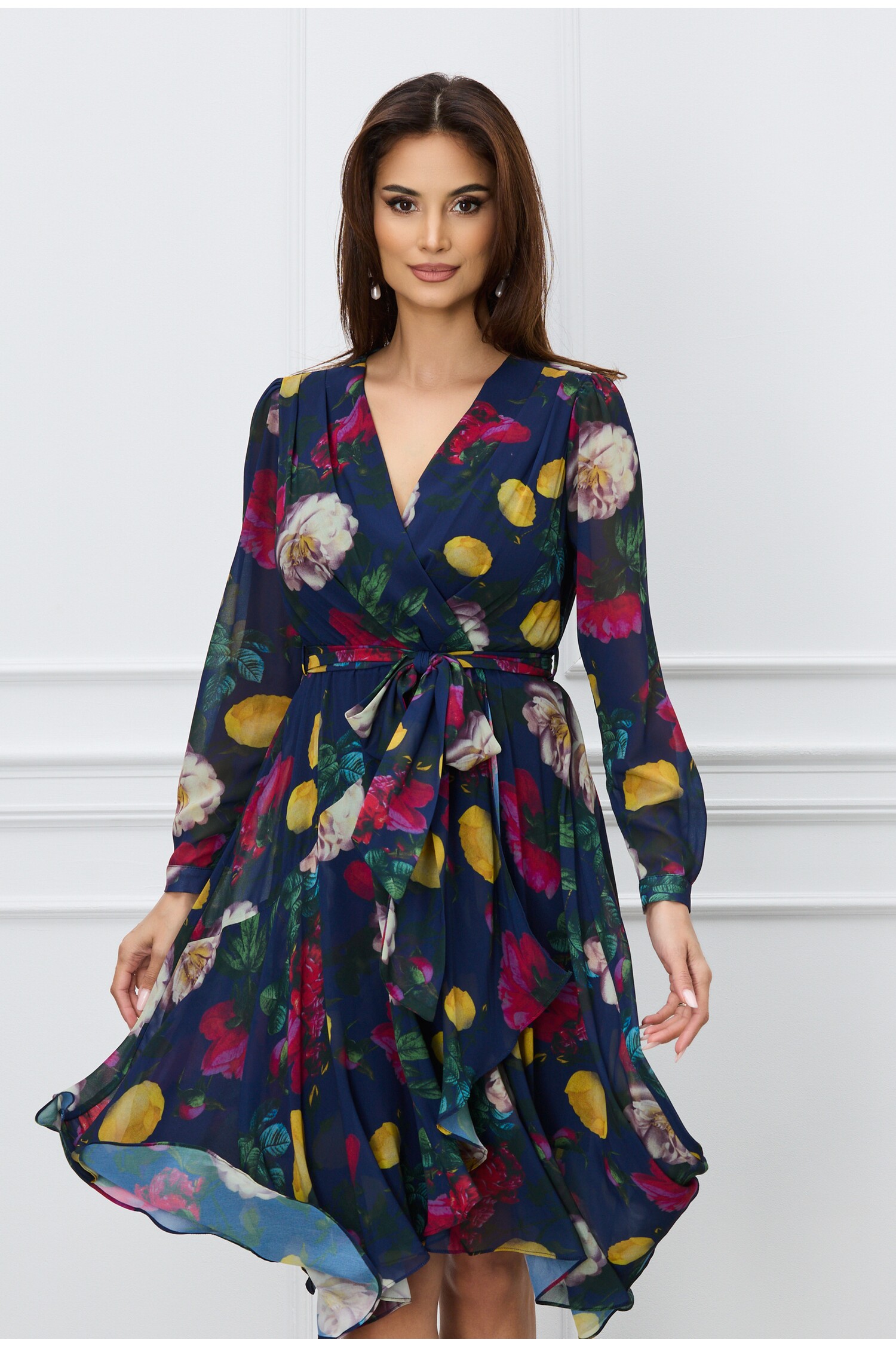 rochie-denisa-bleumarin-cu-flori-galbene-si-cordon-in-talie-1292180-1044107-4