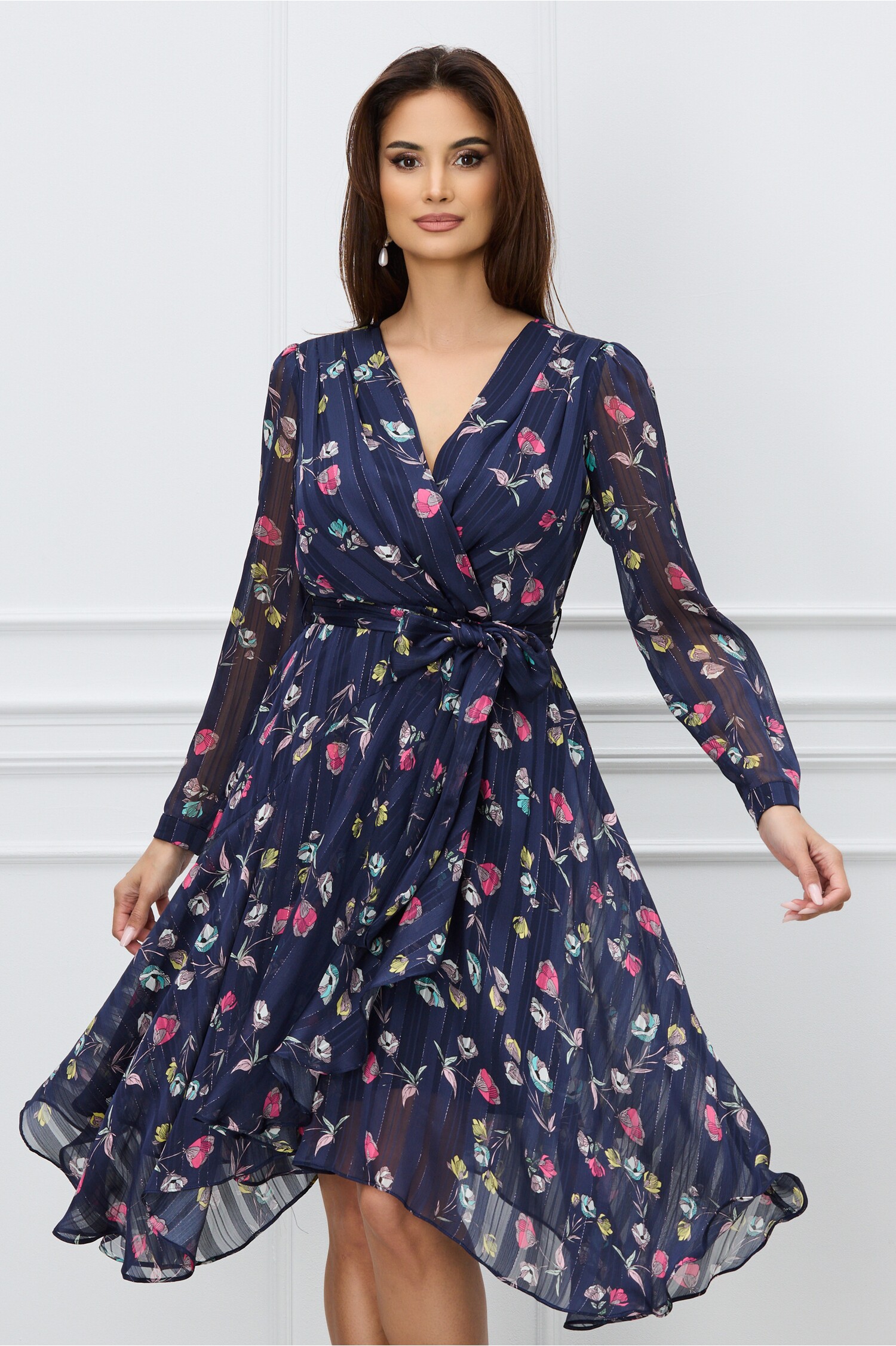 rochie-denisa-bleumarin-cu-imprimeuri-florale-si-cordon-in-talie-1292156-1044092-4