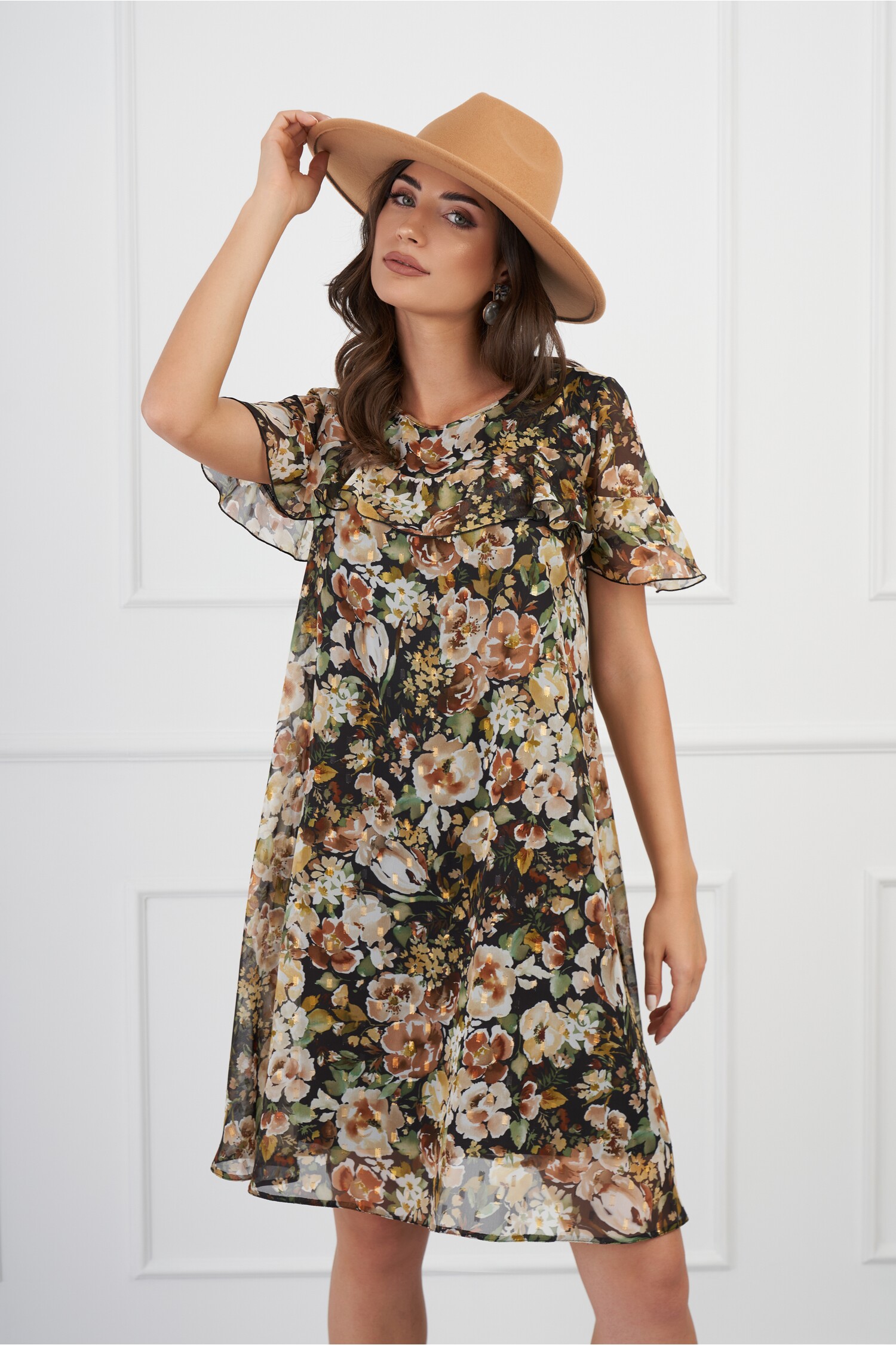 rochie-dora-neagra-cu-imprimeu-floral-maro-si-insertii-din-fir-lurex-1315631-1064774-4