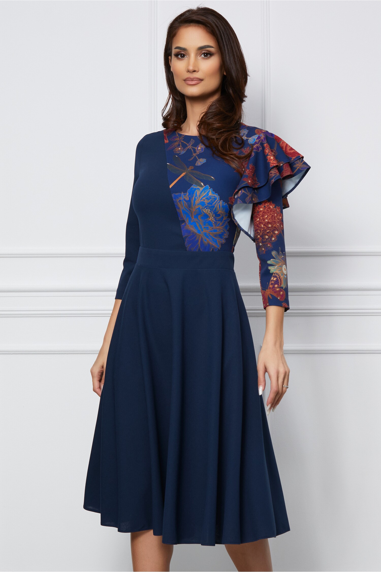 rochie-dy-fashion-bleumarin-cu-imprimeu-bordo-si-volan-la-bust-1259212-1019575-4