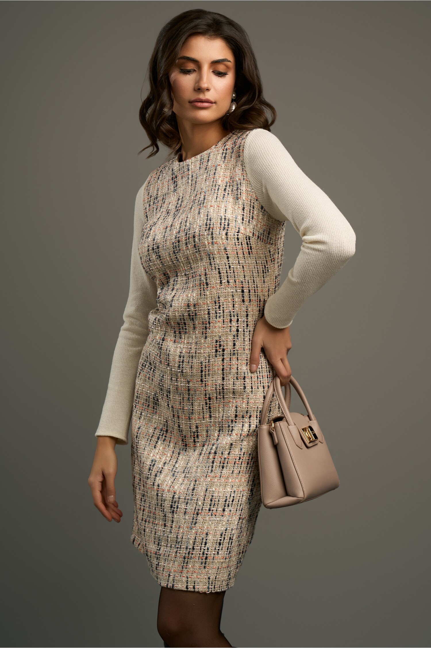 rochie-dy-fashion-office-din-tweed-bej-cu-bleumarin-1340963-1087043-4