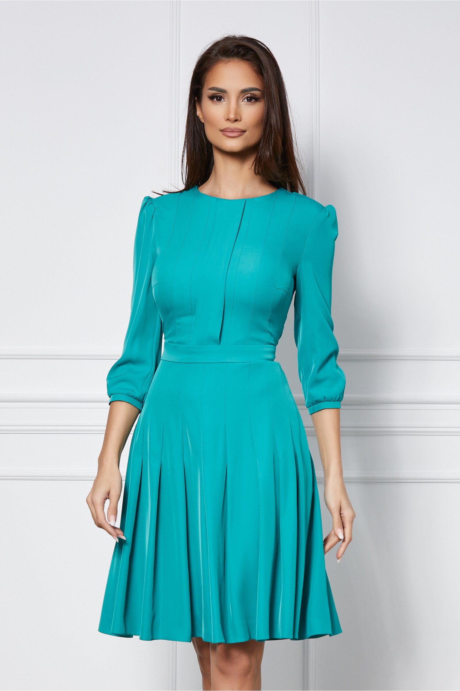 rochie-dy-fashion-turcoaz-cu-pliuri-pe-bust-si-fusta-1260556-1020646-4