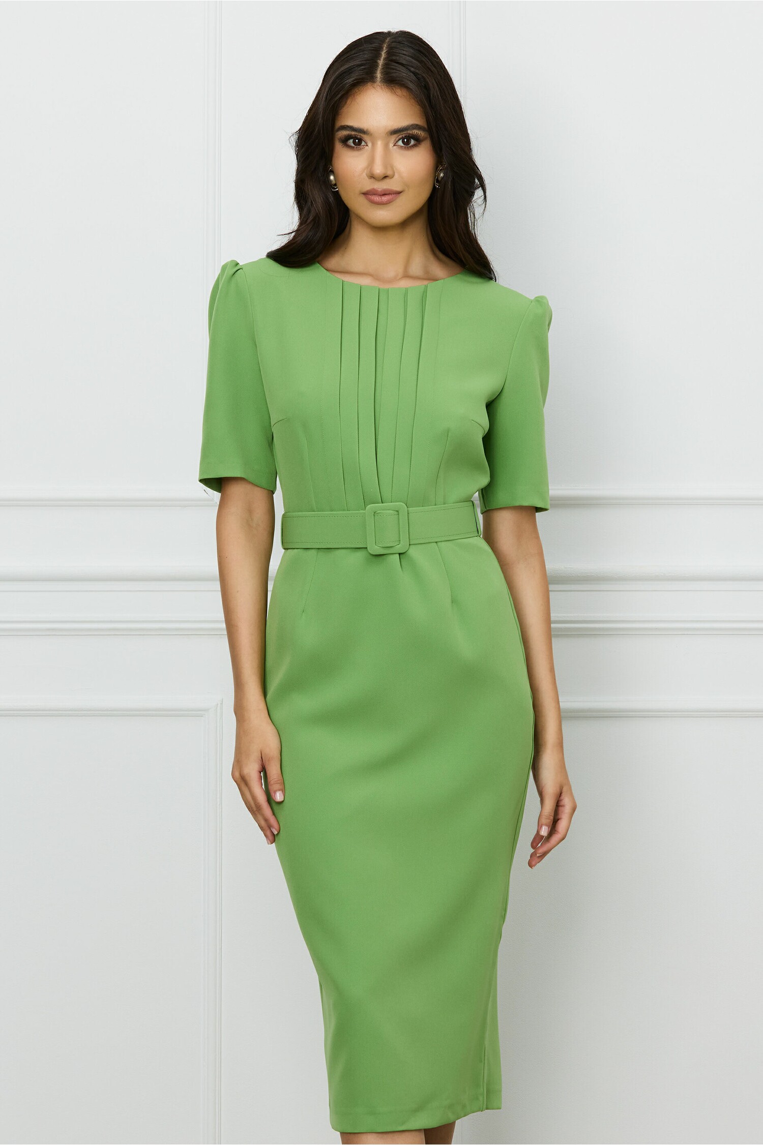 rochie-dy-fashion-verde-fistic-cu-pliuri-pe-bust-si-curea-in-talie-1313621-1063382-4