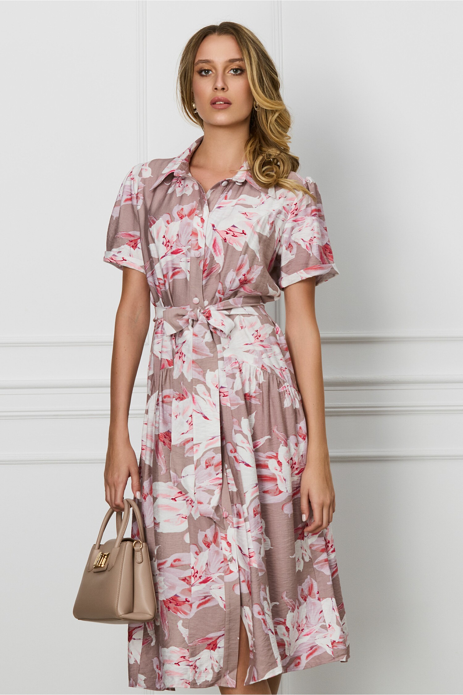 rochie-ladonna-maro-cu-imprimeuri-florale-roz-si-cordon-in-talie-1305590-1058171-4