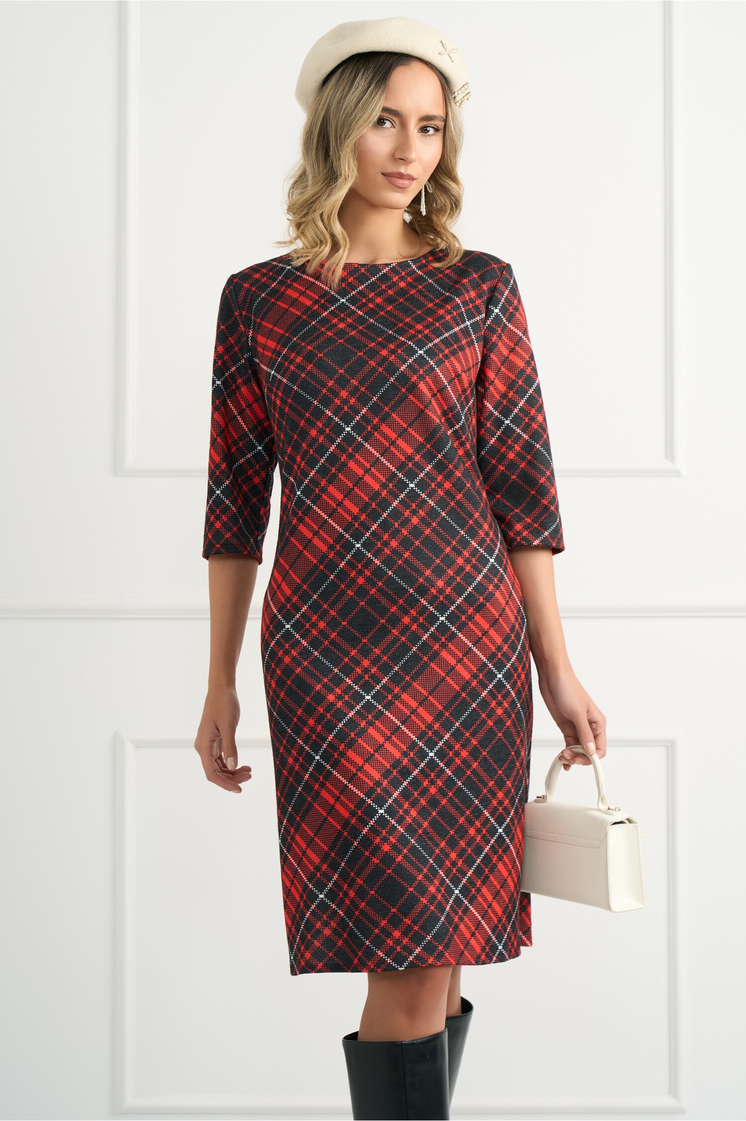 rochie-office-din-jerse-rosie-cu-carouri-negre-1341089-1088231-4