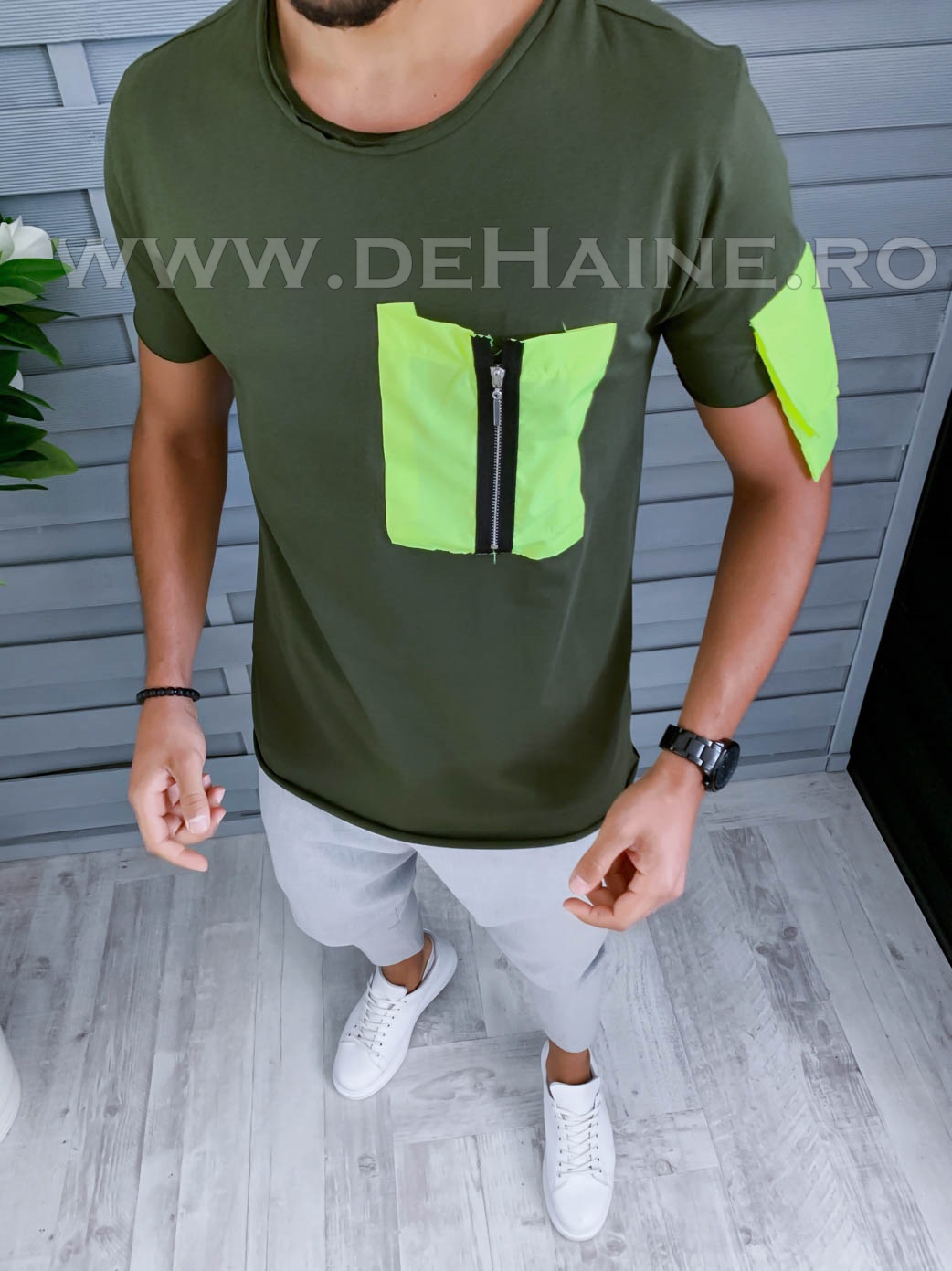 tricou-barbati-zara-online-eksi7-B1943-kaki-2