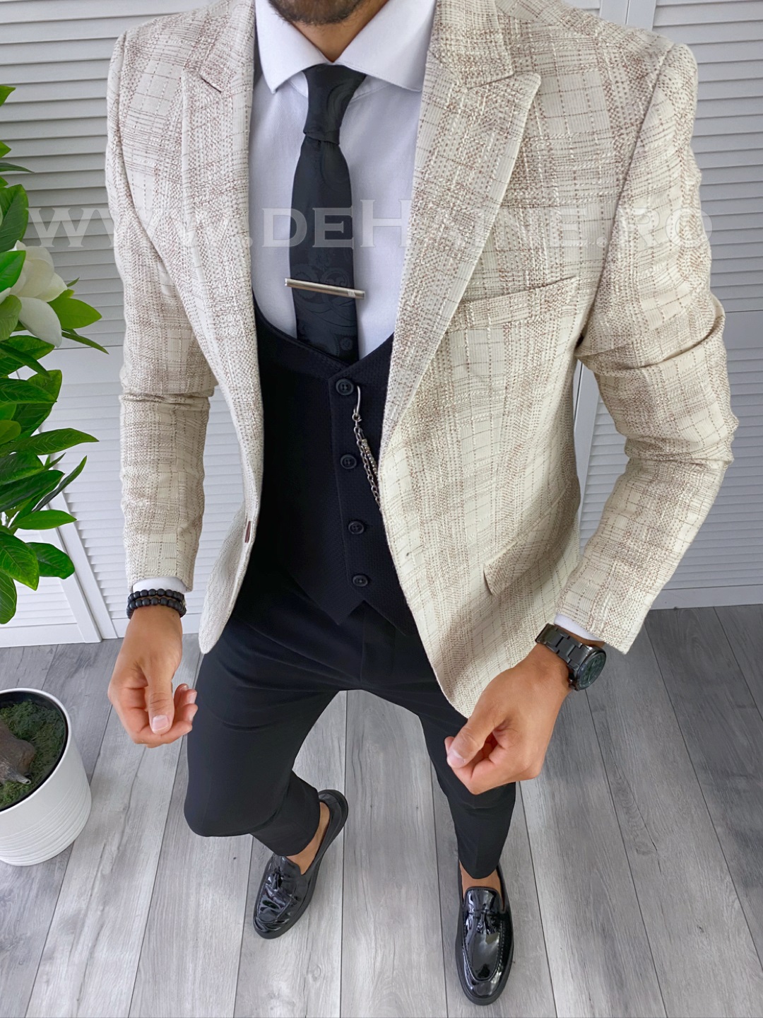 B5579-sacou-barbati-in-carouri-elegant-bej-slim-fit-online-zara-Mansfield-haine-barbati-a