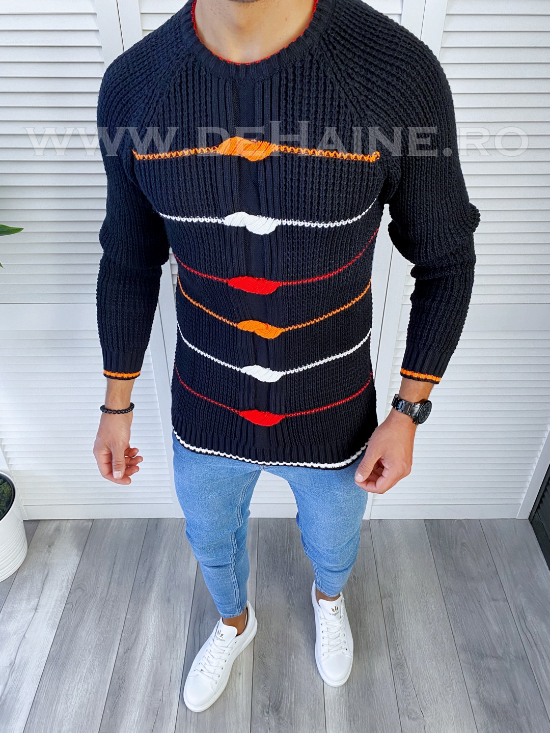 T3587-Pulover-barbati-slim-fit-negru-online-zara-eksi1-haine-barbati-b