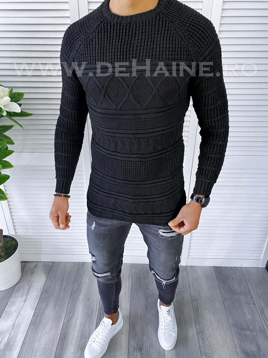 T3614-Pulover-barbati-gros-slim-fit-negru-online-zara-EKSI1-haine-barbati-b