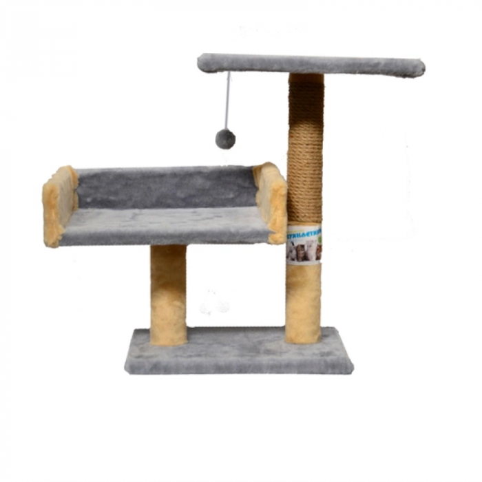 ansamblu-de-joaca-pentru-pisici-tip-coloana-cu-canapea-dubla-si-ciucure-culoare-bej-cu-gri-50-x-38-x-30-cm-072500