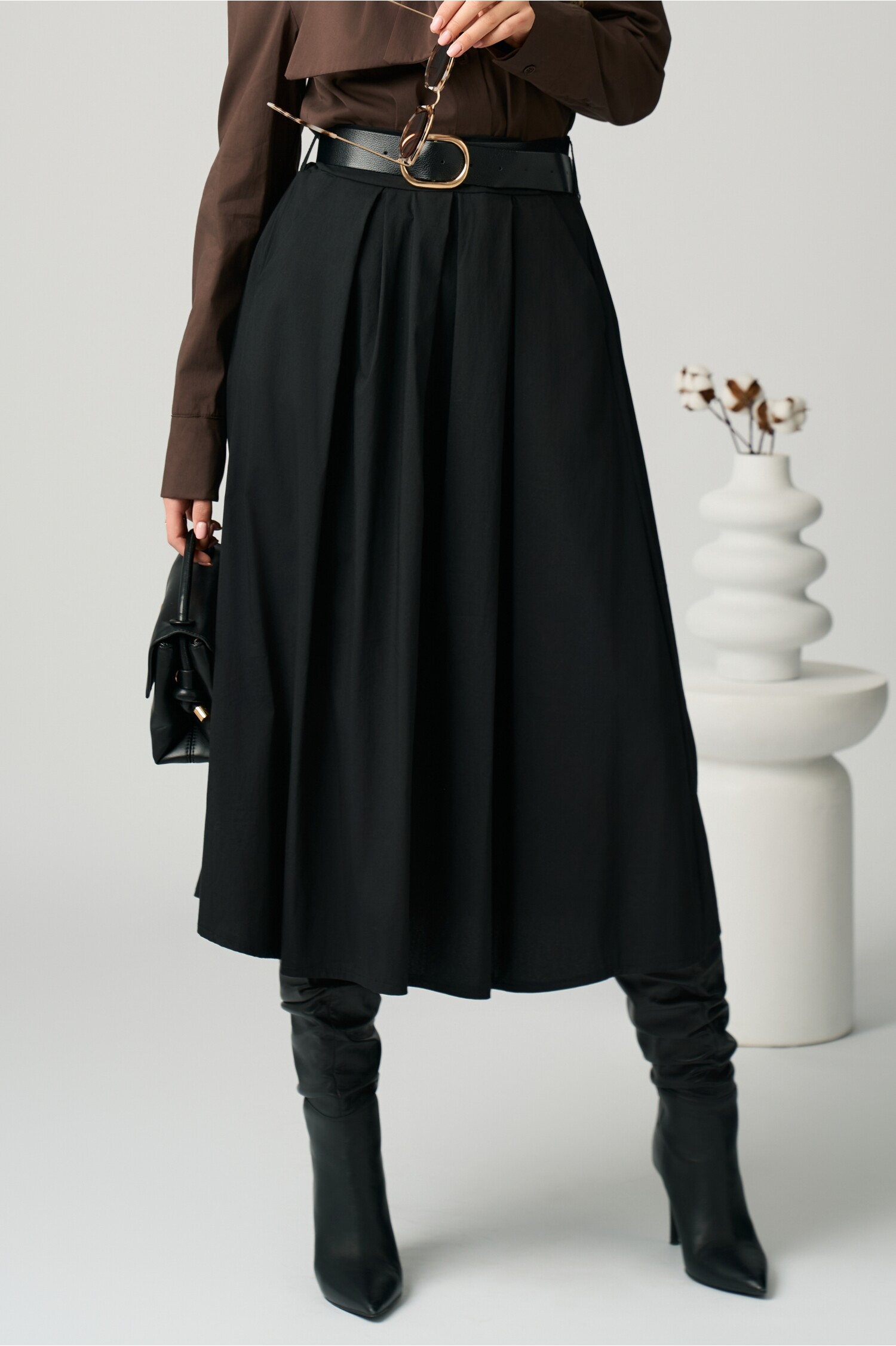 fusta-office-midi-din-bumbac-neagra-cu-buzunare-si-curea-1355690-1097723-4