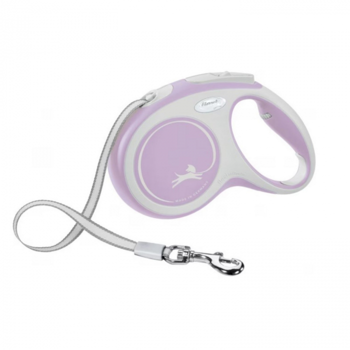 lesa-pentru-caini-comfort-banda-flexi-retractabil-pana-la-25-kg-m-5-metri-roz-8079732546