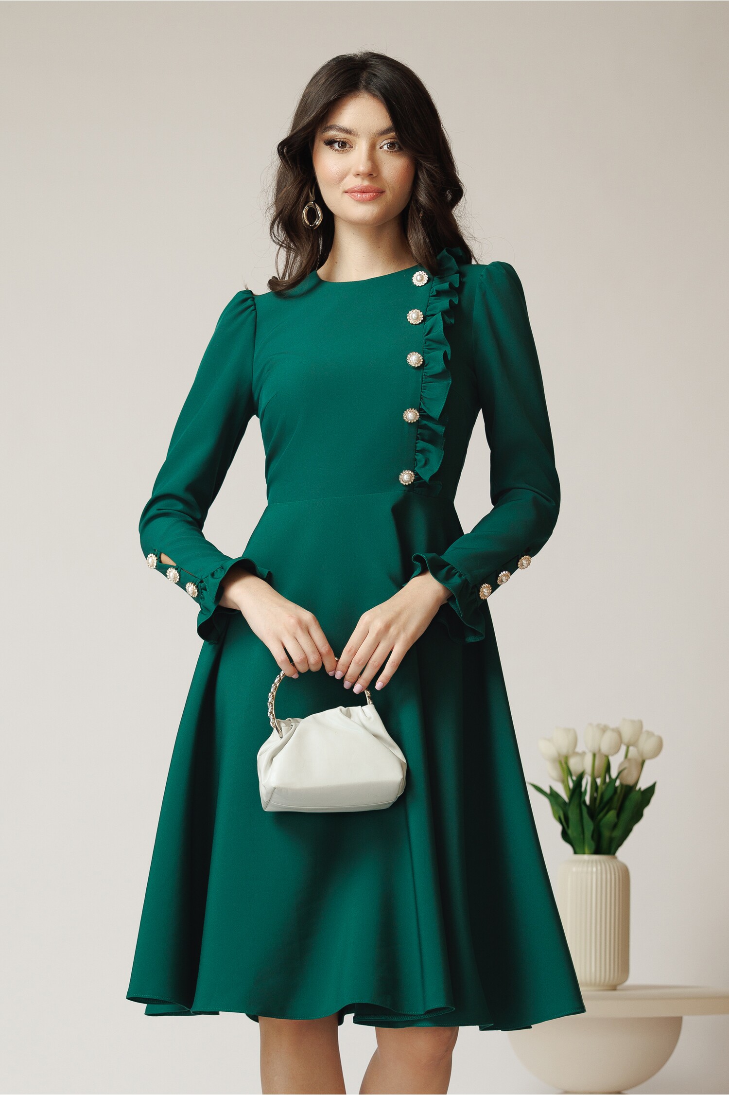 rochie-dy-fashion-eleganta-din-stofa-verde-cu-nasturi-si-volanase-1355993-1098665-4