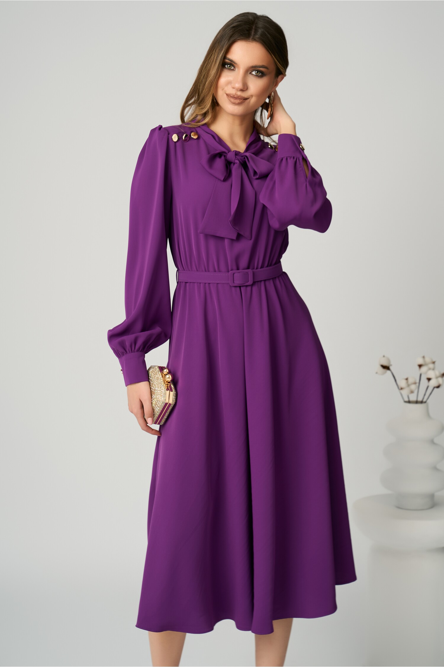 rochie-dy-fashion-eleganta-din-voal-mov-cu-nasturi-pe-umeri-si-curea-in-talie-1354682-1097366-4