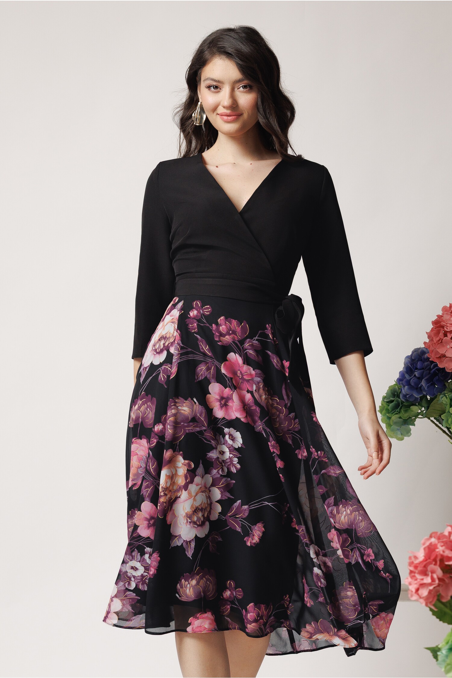 rochie-dy-fashion-office-din-stofa-si-voal-neagra-cu-imprimeu-pe-fusta-1363727-1104497-4
