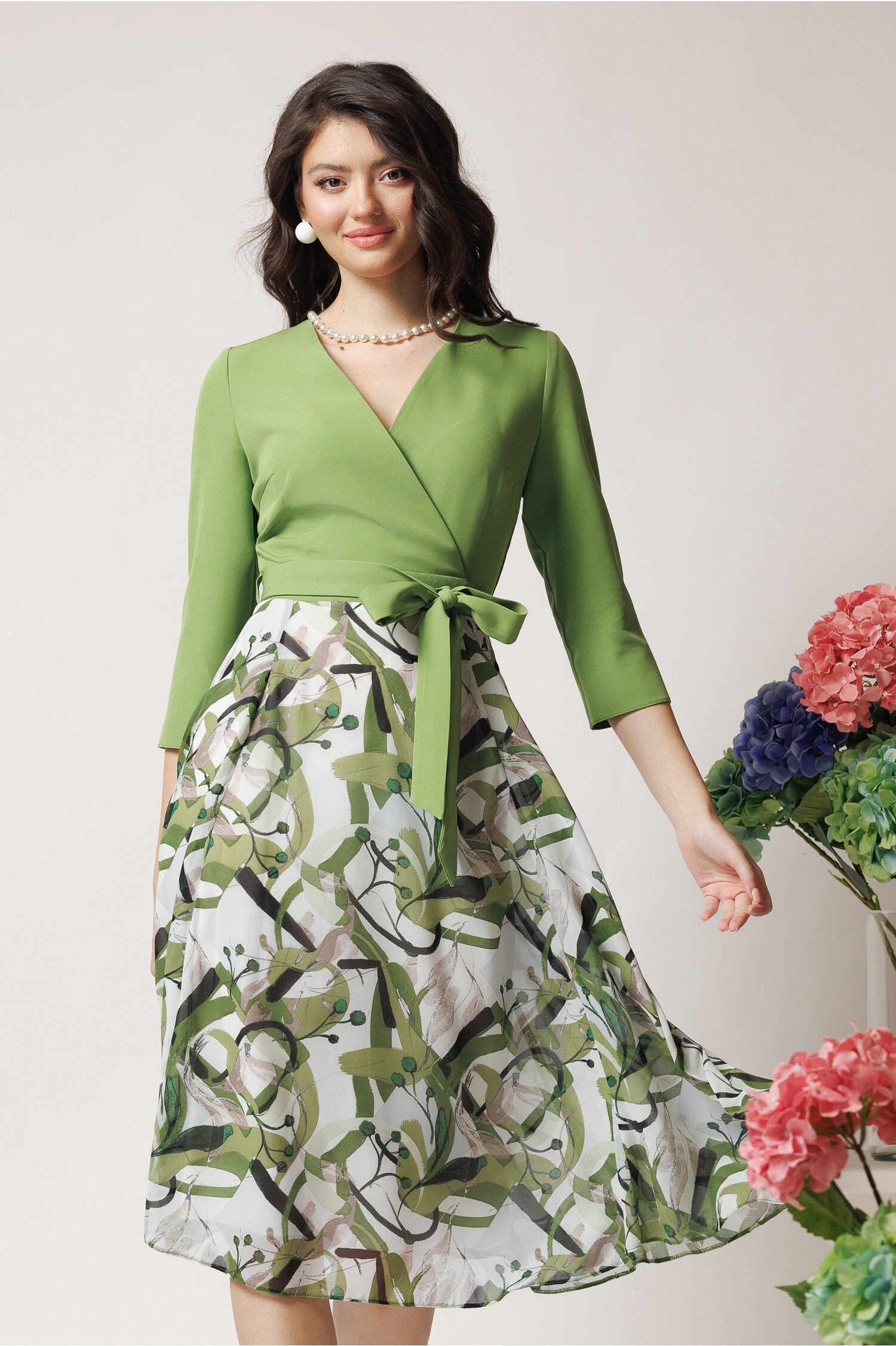 rochie-dy-fashion-office-din-stofa-si-voal-verde-cu-imprimeu-pe-fusta-1363754-1104500-4