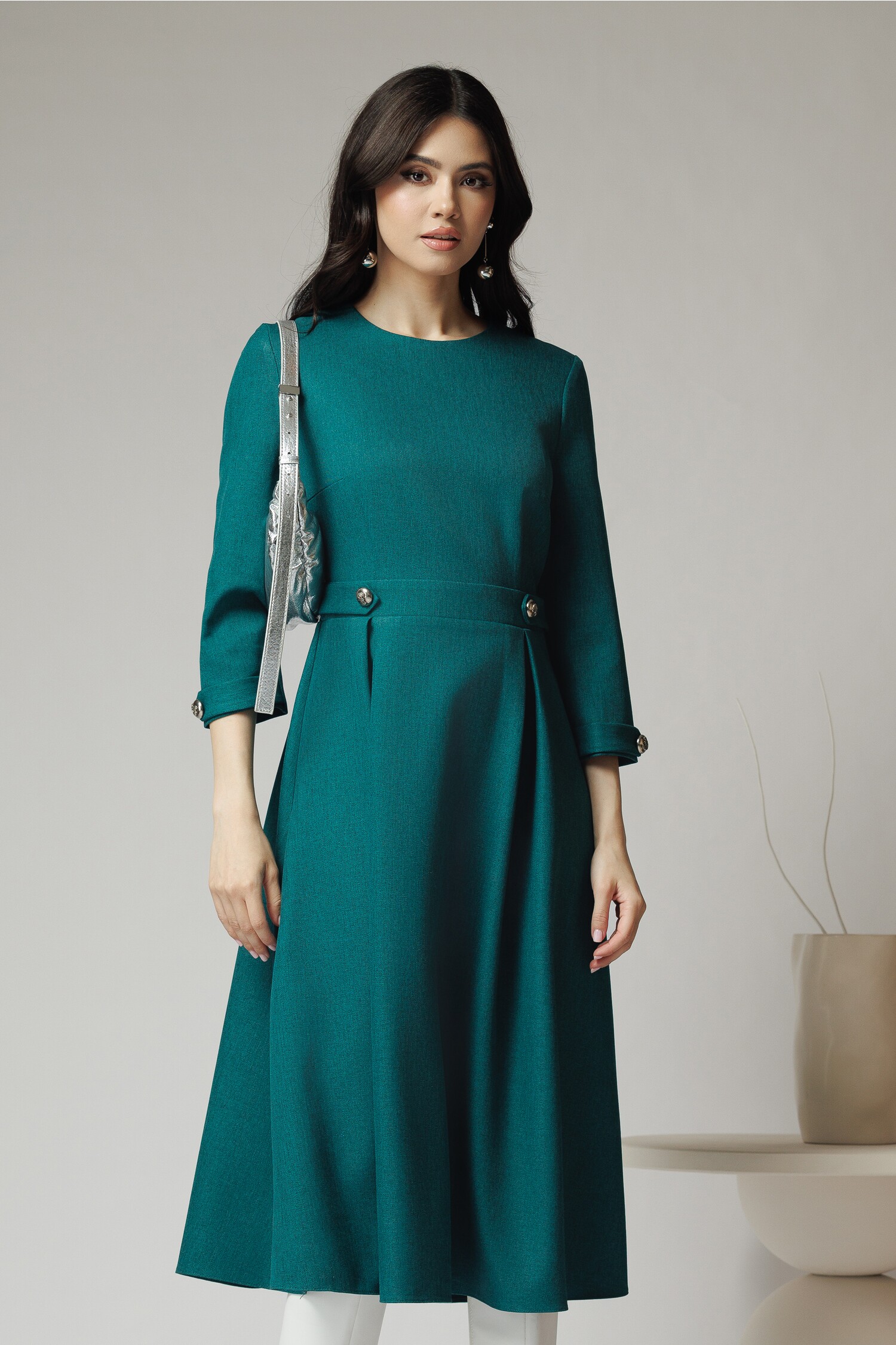 rochie-dy-fashion-office-din-stofa-verde-cu-nasturi-in-talie-1353710-1096541-4