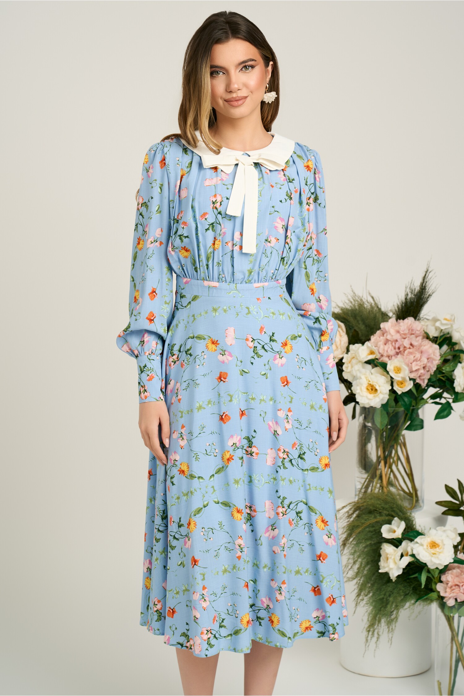 rochie-dy-fashion-office-din-viscoza-bleu-cu-imprimeuri-si-funda-la-decolteu-1367477-1105031-4