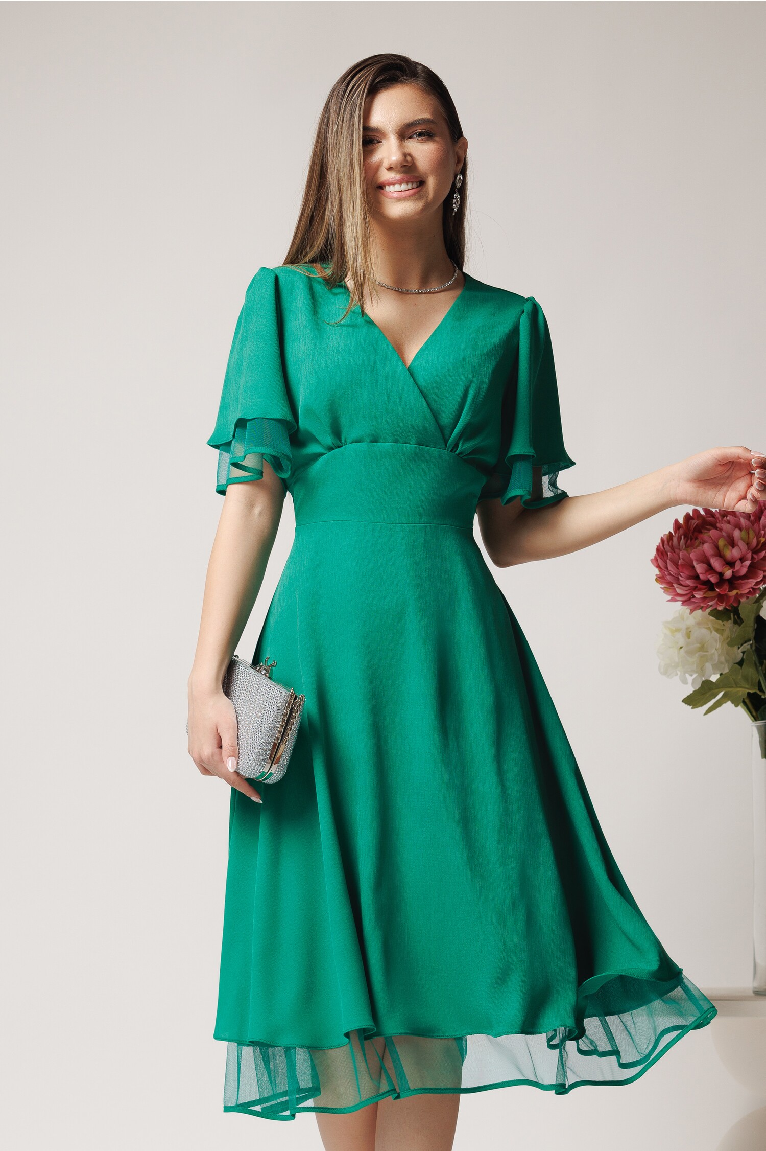 rochie-eleganta-din-crep-verde-cu-volane-din-tull-la-maneci-1368086-1106381-4