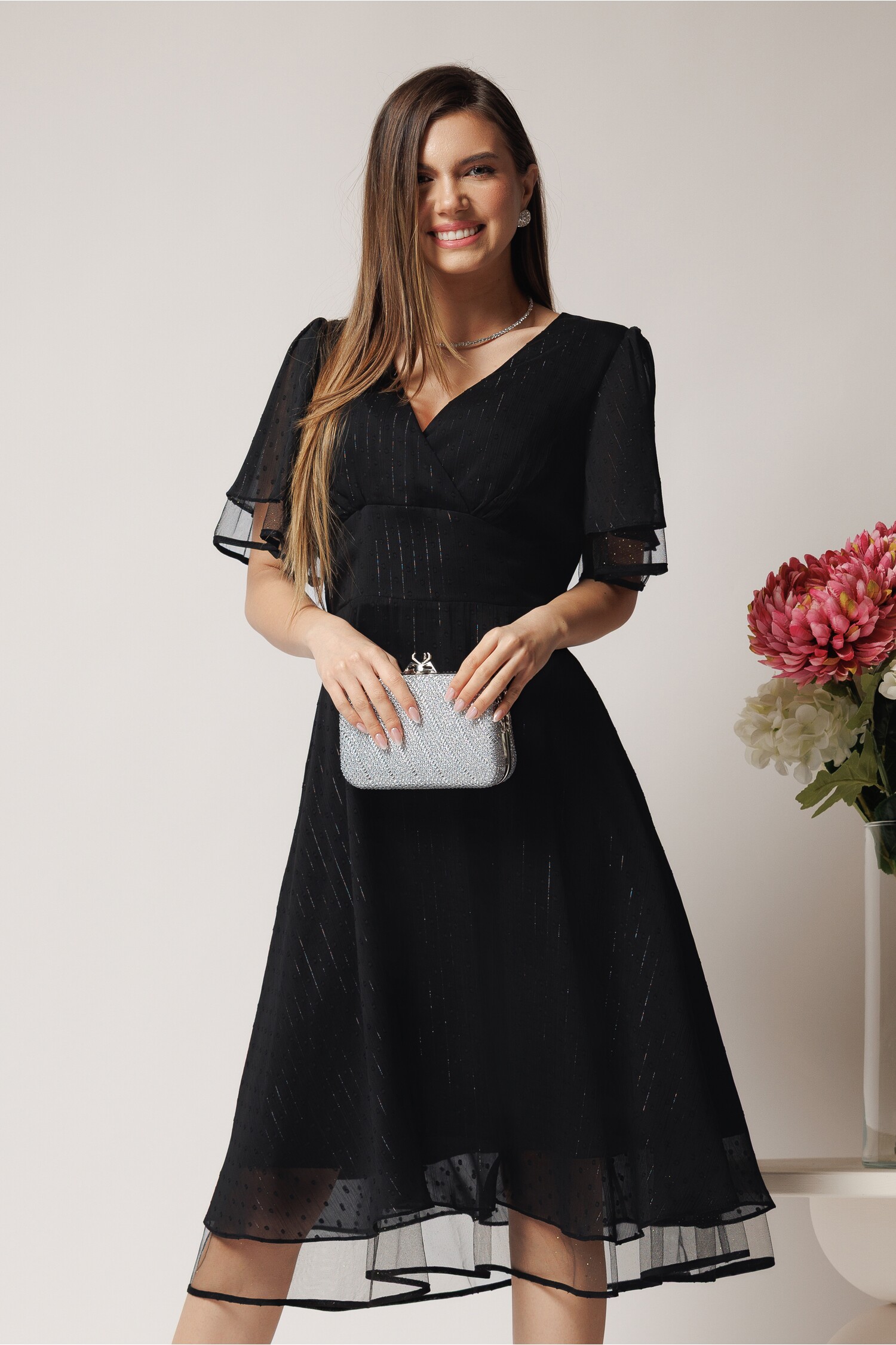 rochie-eleganta-din-voal-neagra-cu-buline-si-fir-lurex-1368044-1106612-4