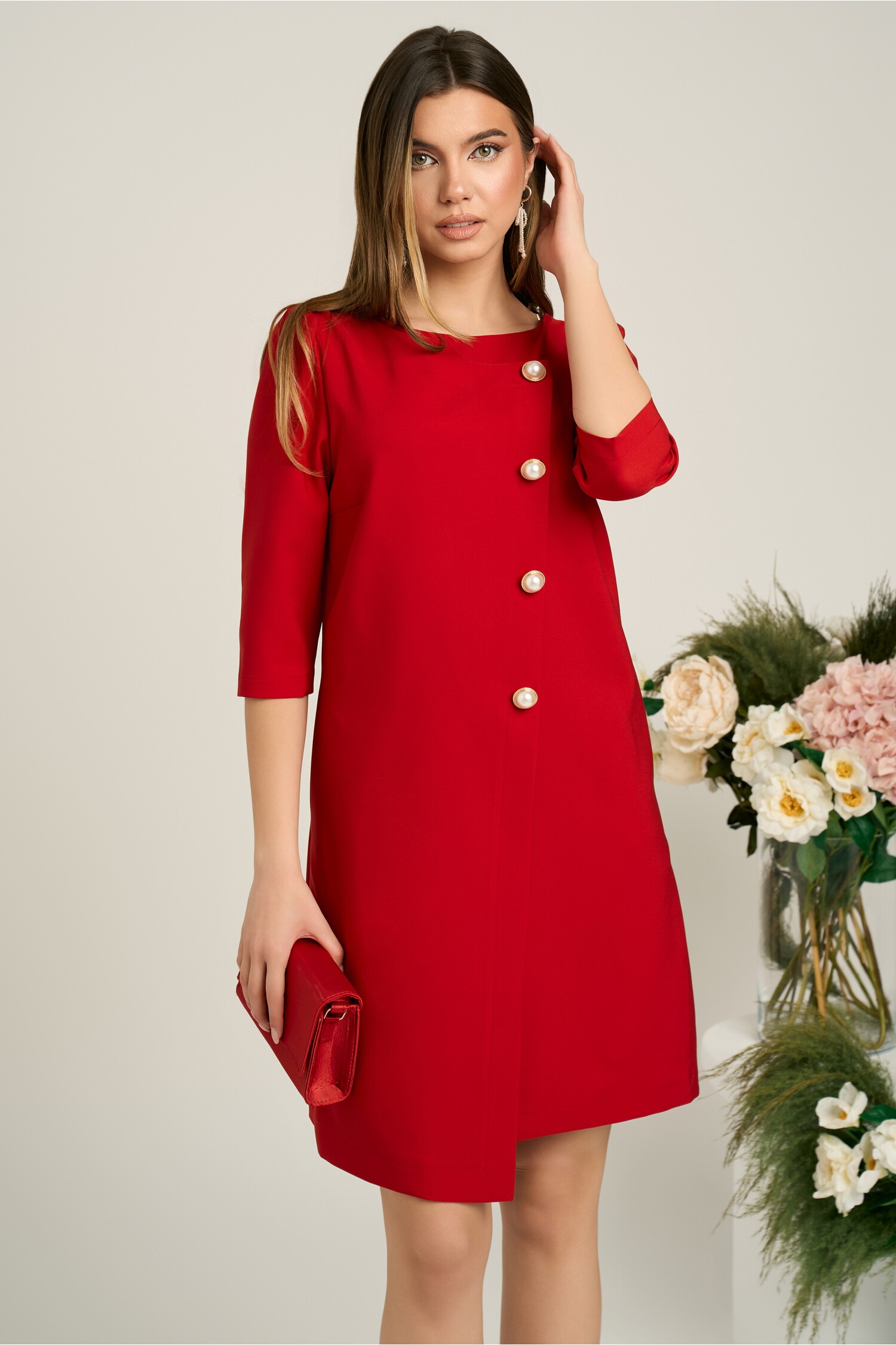 rochie-ladonna-office-din-stofa-rosie-cu-nasturi-perlati-1365977-1105323-4