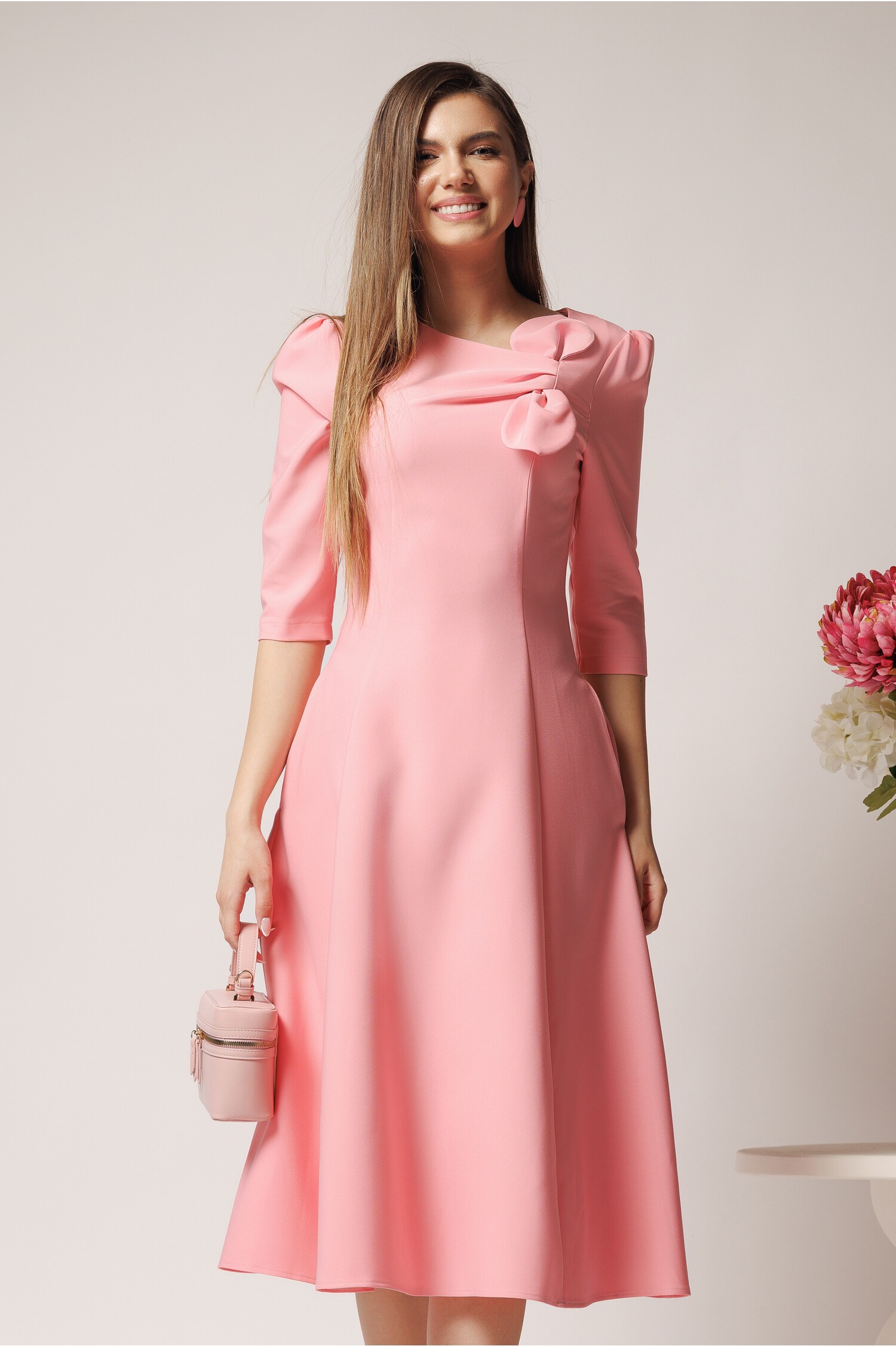 rochie-ladonna-office-din-stofa-roz-cu-funda-la-bust-1369727-1106345-4