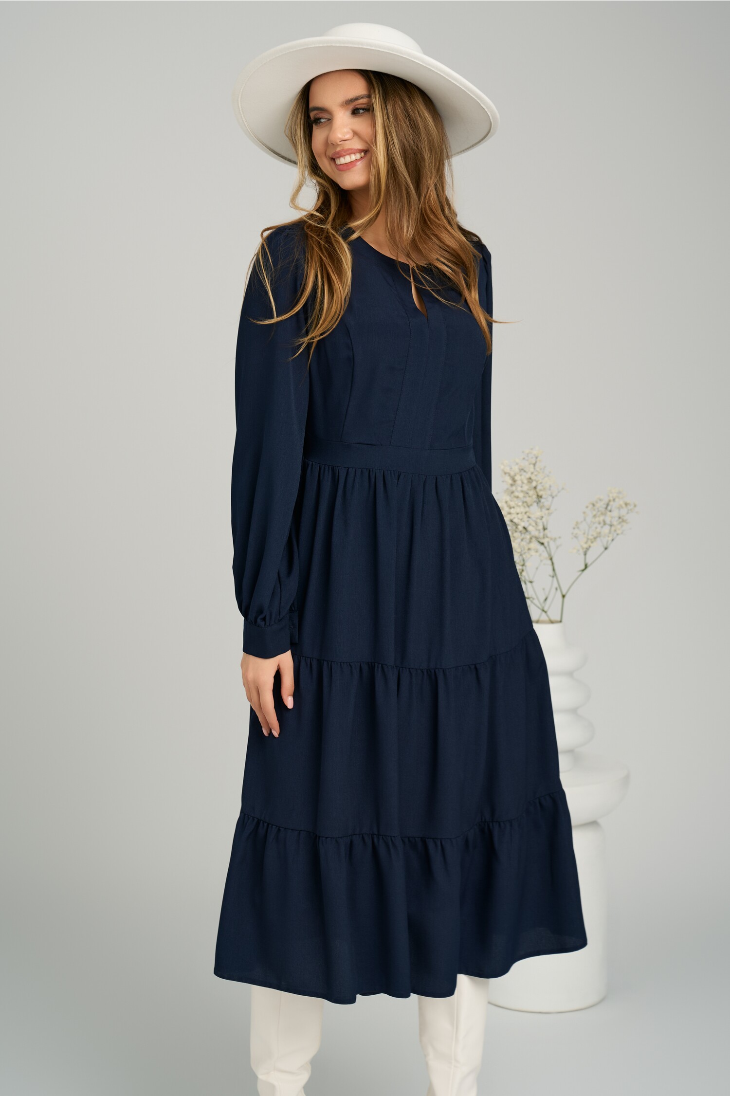 rochie-office-din-crep-bleumarin-cu-volan-la-baza-1357730-1100309-4