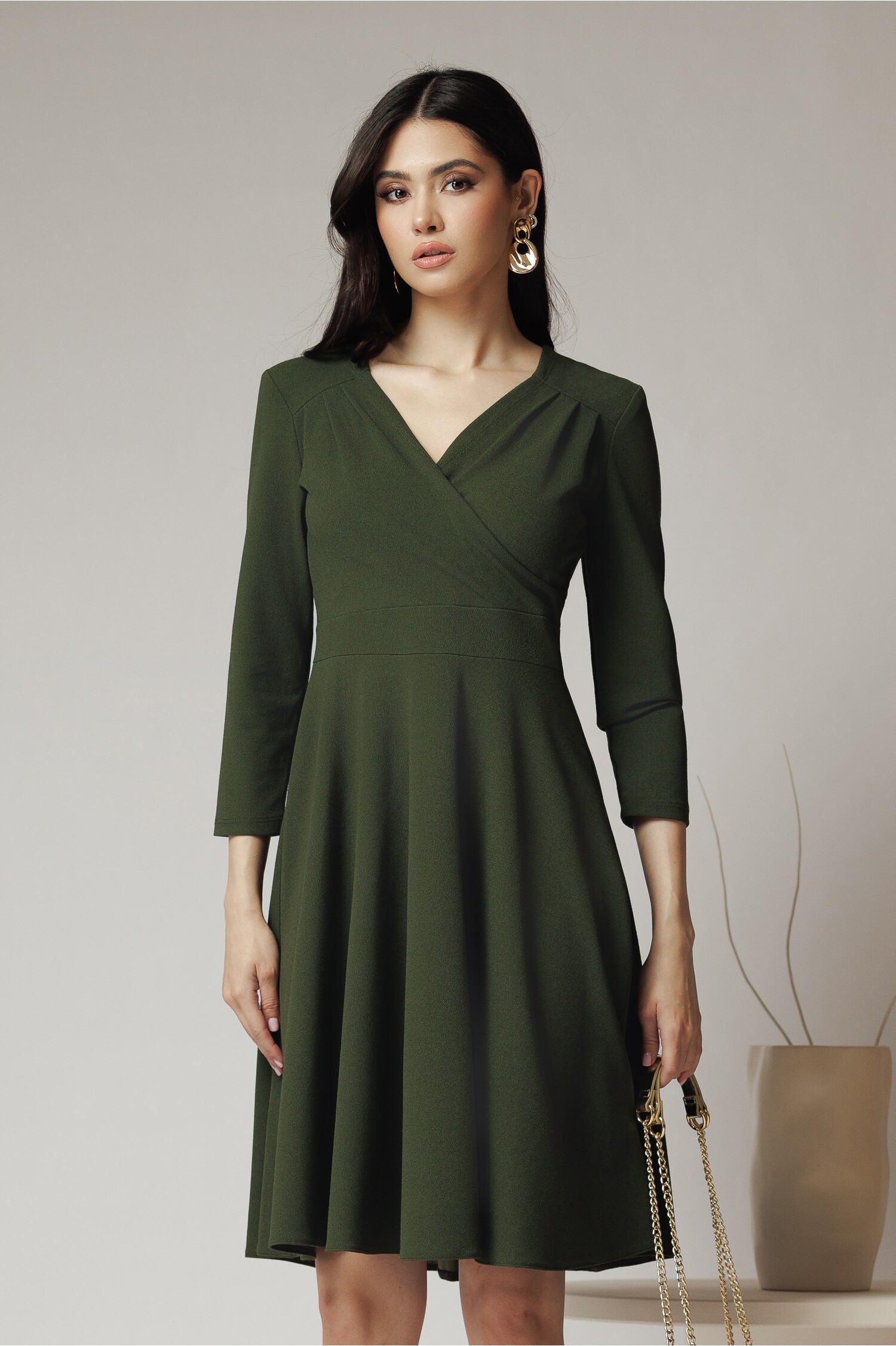 rochie-office-din-crep-kaki-cu-bust-petrecut-1356071-1097039-4