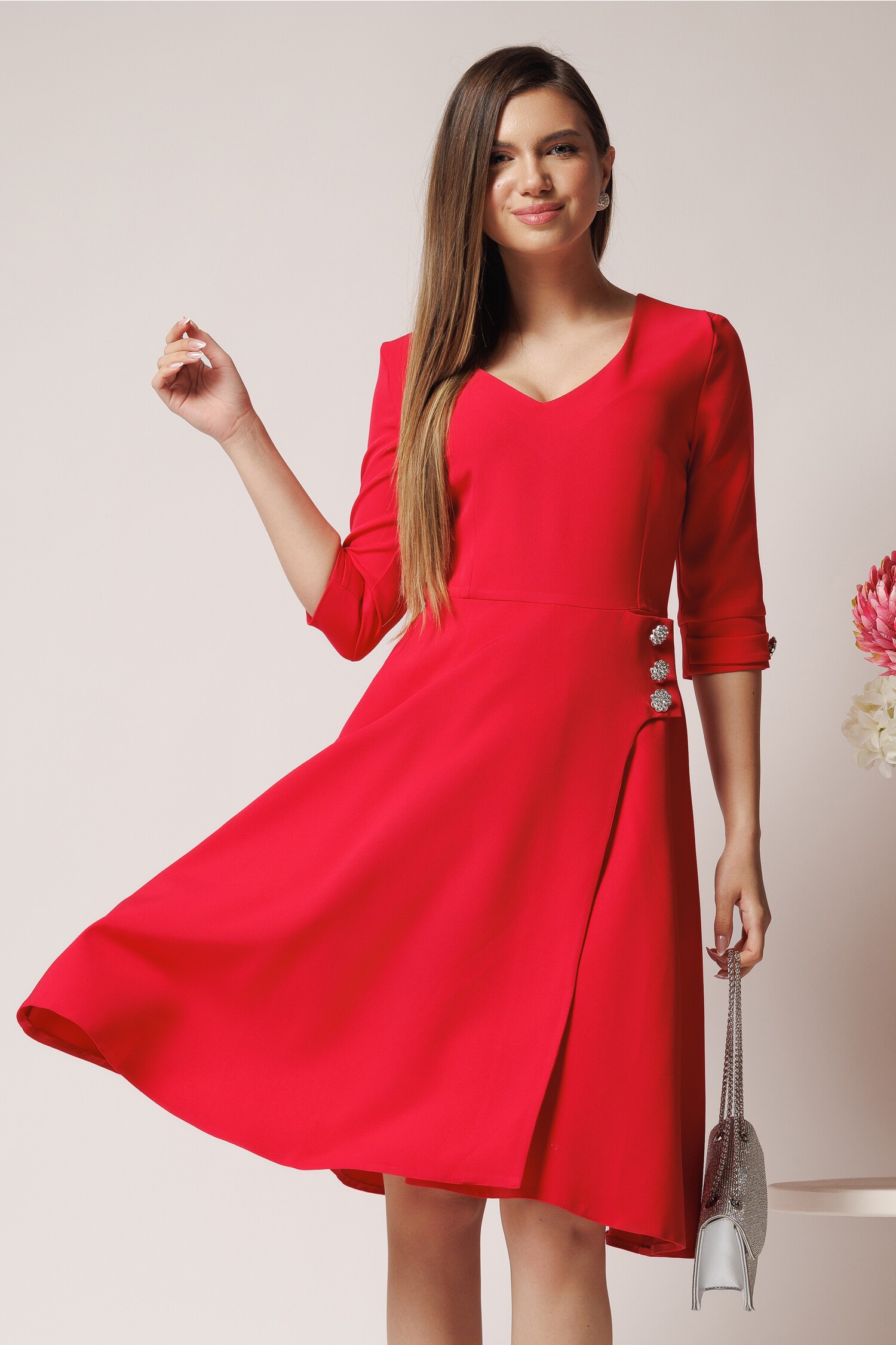 rochie-office-din-stofa-corai-cu-nasturi-in-talie-1367693-1106675-4