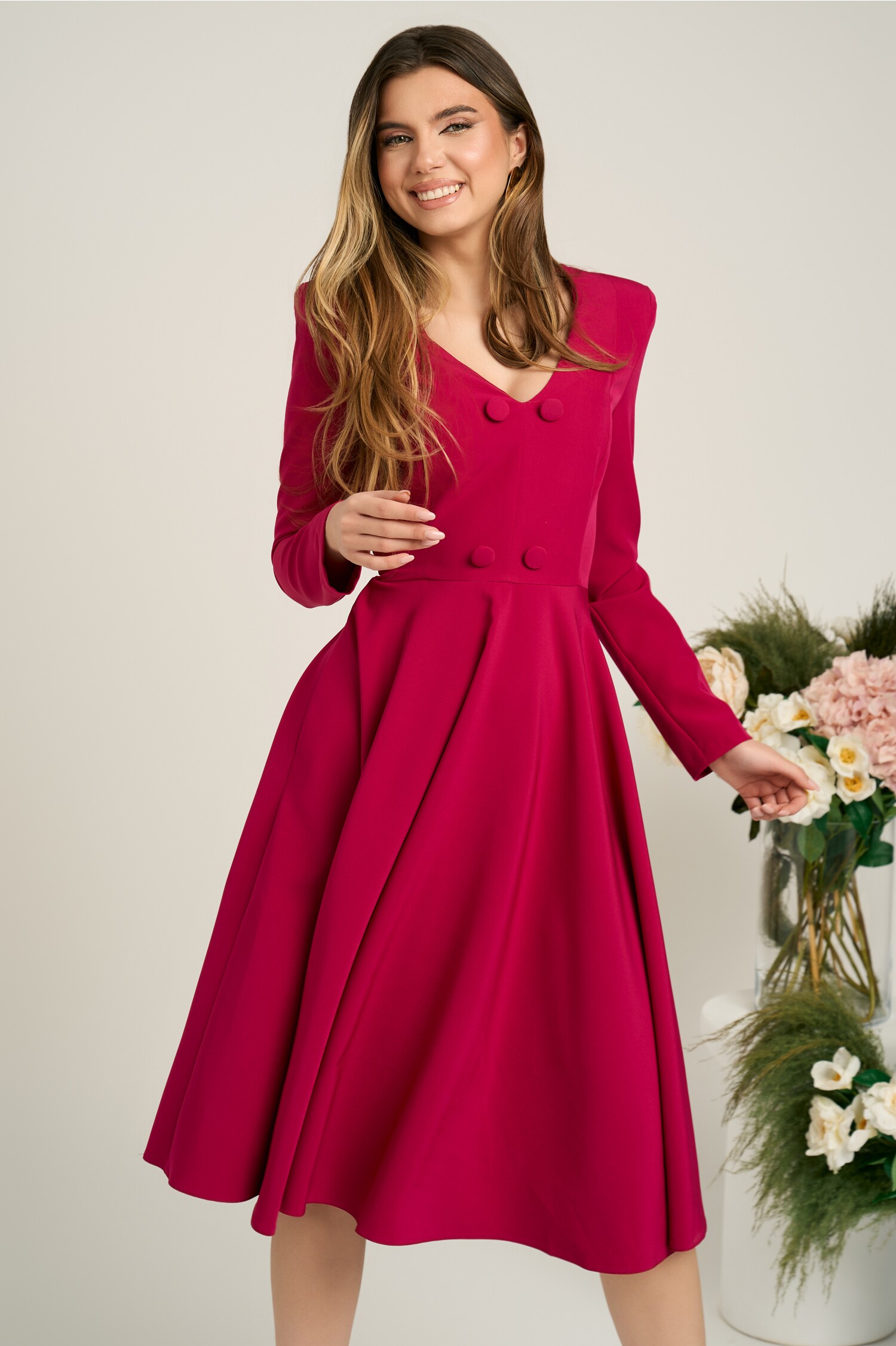 rochie-office-din-stofa-fucsia-cu-nasturi-la-bust-1366811-1105442-4