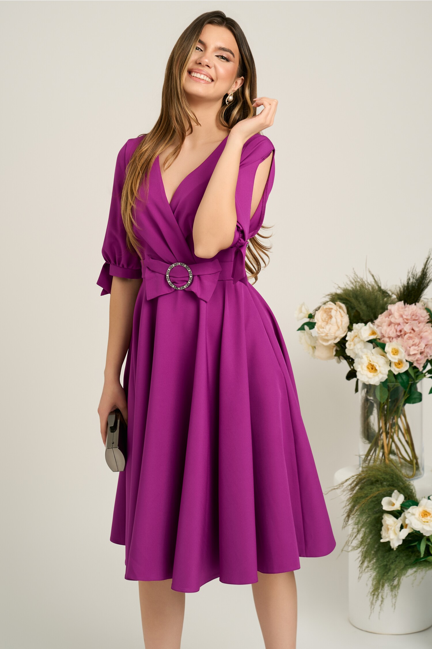 rochie-office-din-stofa-magenta-cu-funda-si-catarama-in-talie-1365776-1105490-4
