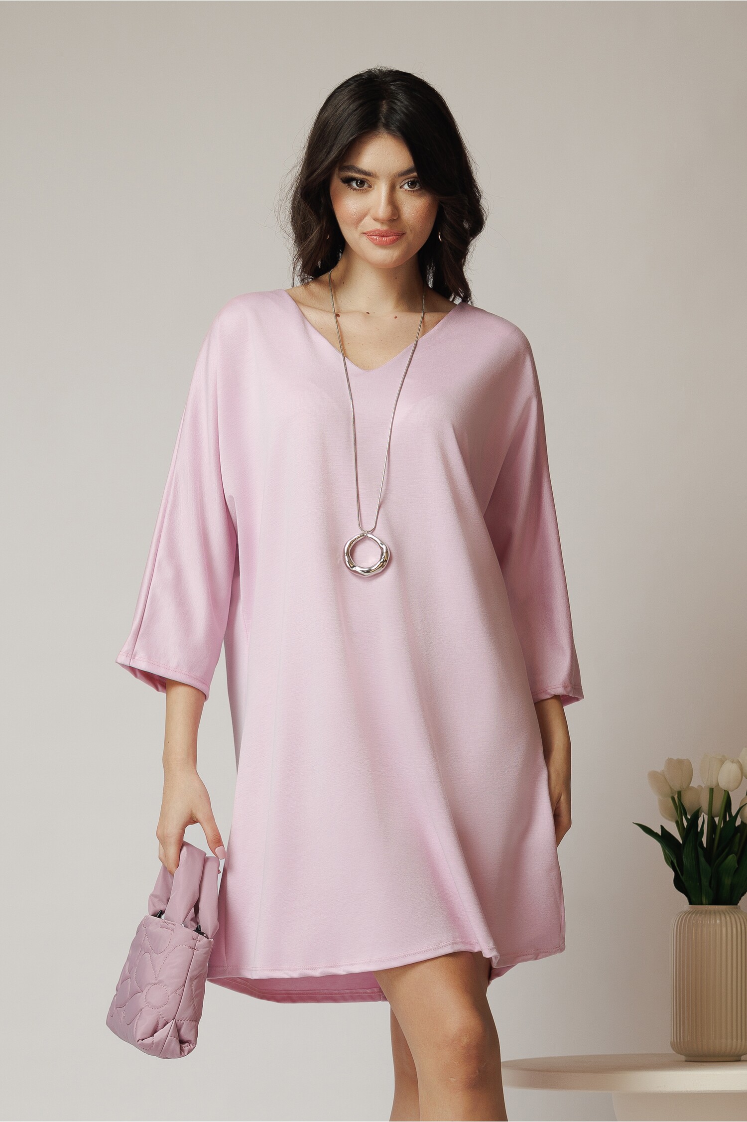 rochie-smart-casual-din-viscoza-roz-cu-funda-din-satin-la-spate-1356986-1099370-4